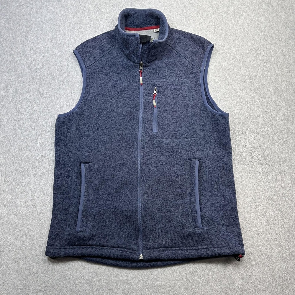 Orvis Denali Sweater Fleece Vest Mens Medium Blue Full Zip Performance Hiking
